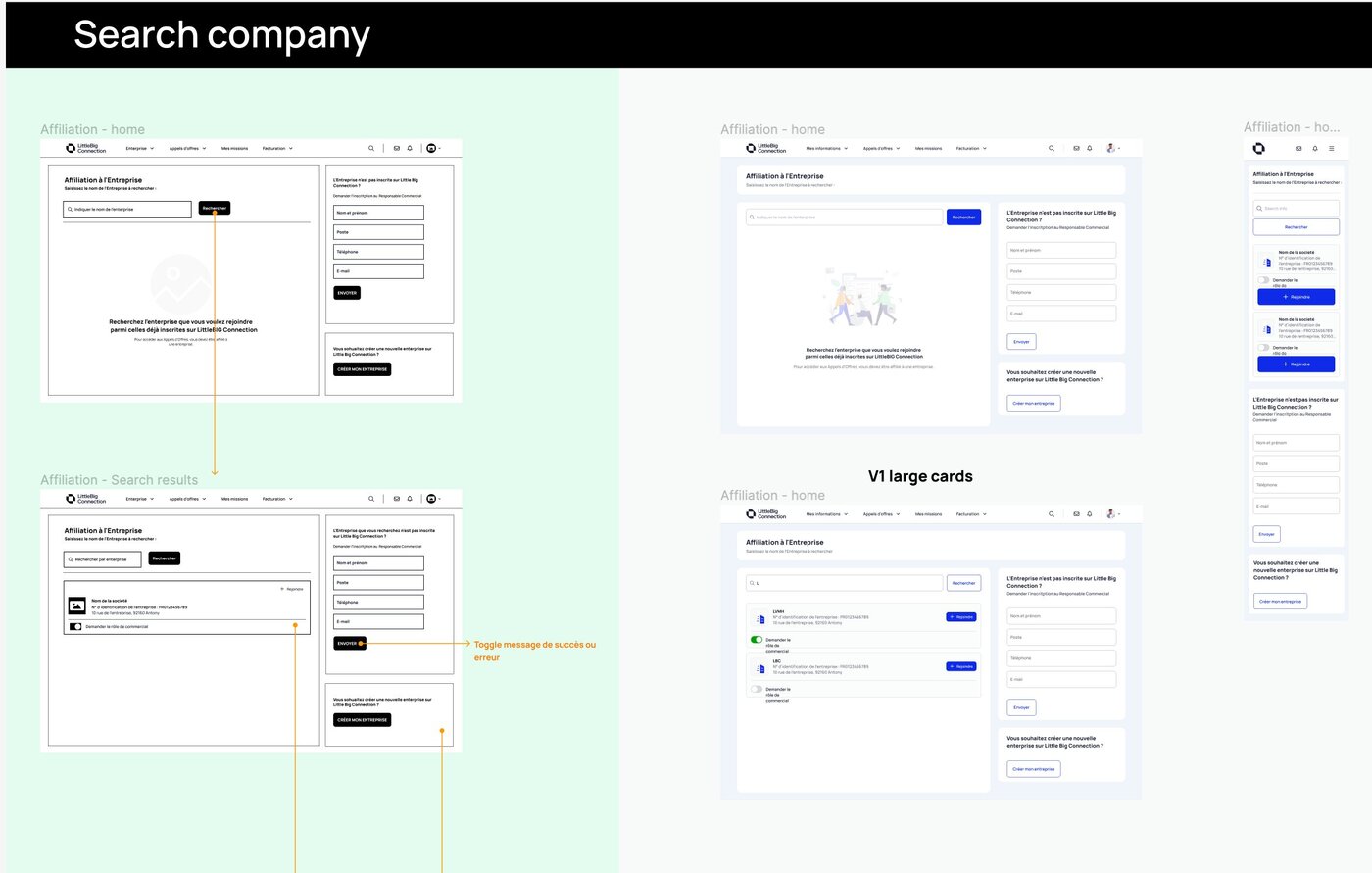 Search company wireframes