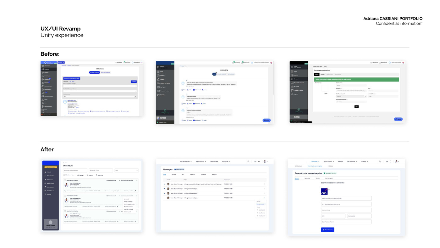 Before and after interface comparison
